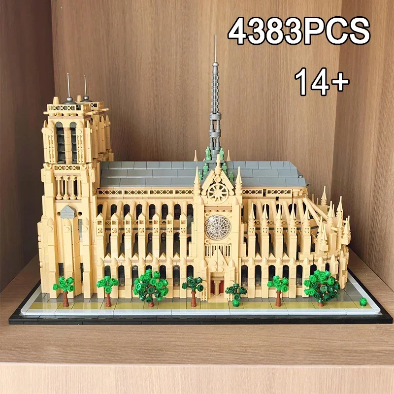 4383pcs 21061 Notre-Dame de Paris Architectural Building Blocks Model Kit Home Decoration Model Adults Children's Gifts
