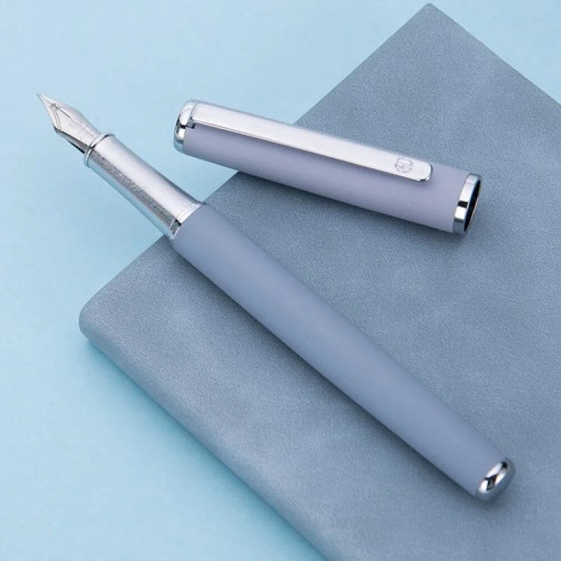 

A+ Hongdian Blue Metal Fountain Pen Molandi Season Fine 0.4mm Nib Writing Ink Pen