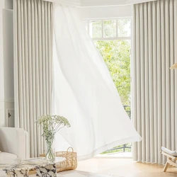 Home Bedroom Blackout Curtains Large Area Floor-to-ceiling Window Drapes Living Room Sunscreen Drape Balcony Bay Window Curtain