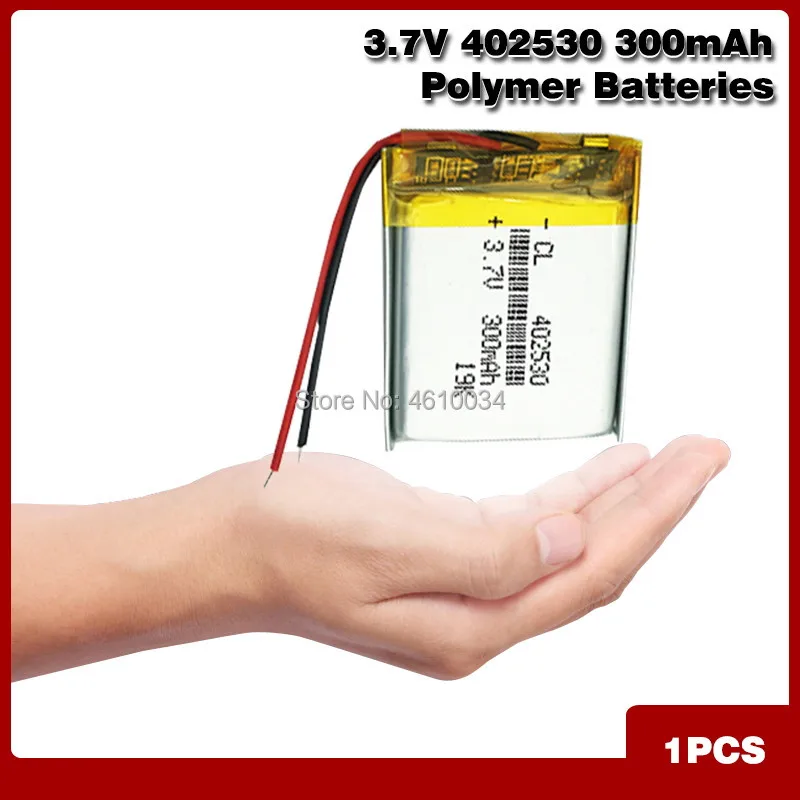 3.7V 300mAh 402530 Lithium Polymer Li-Po li ion Battery for MP3 MP4 MP5 Electric Toy LED Light Headset Smart Watch Bluetooth