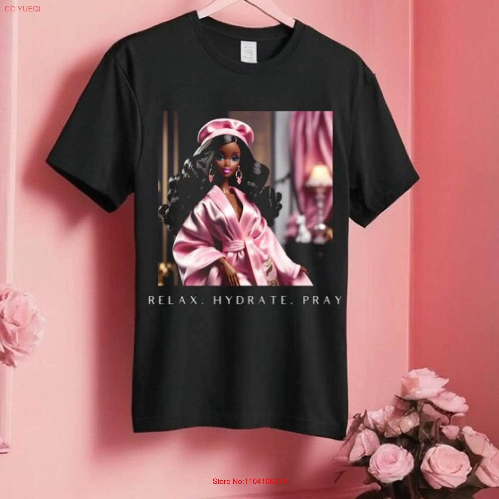 Relax hydrate pray T shirt by Urban Ebony Designs long or short sleeves