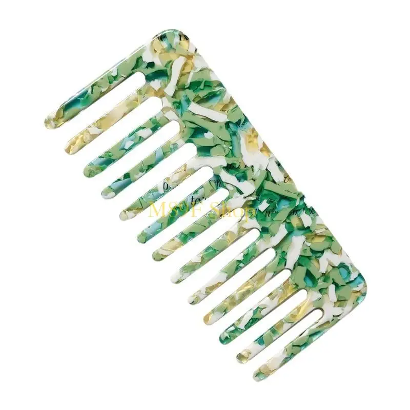 M89F Minimalist Cellulose Acetate Massage Hair Comb Colorful Marble Stone Leopard Hair Brush Rectangle Hairdressing Tools