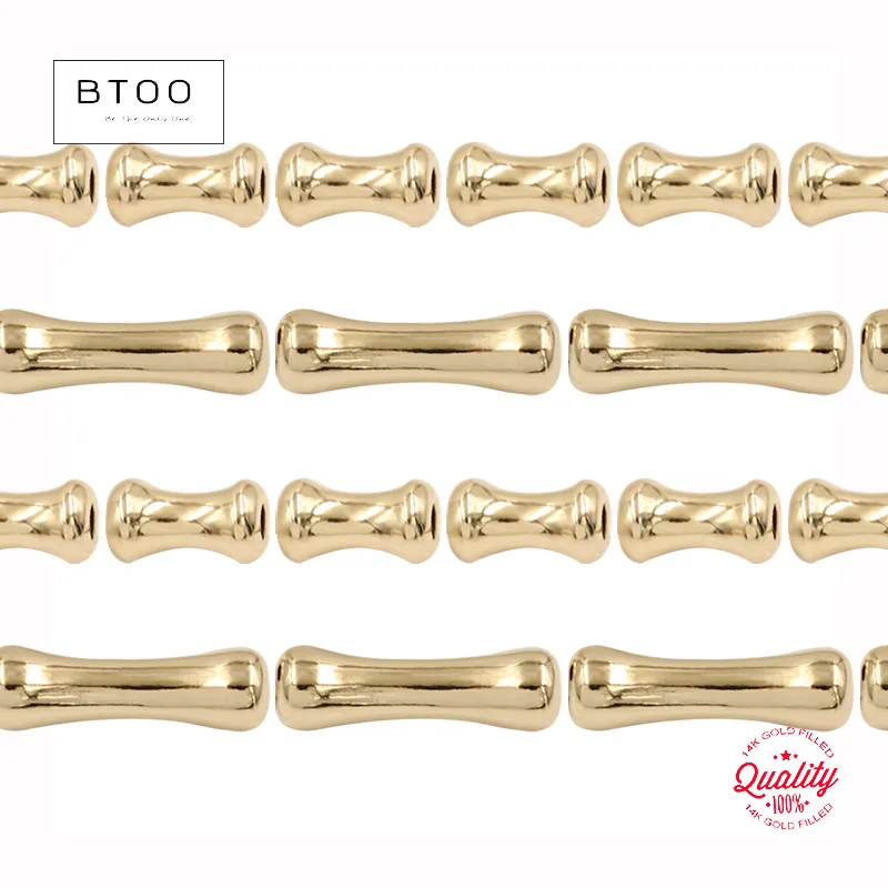 

14K Gold Filled Bone Shaped Positioning Beads Bamboo Joint Tube Beads DIY Handmade Jewelry Accessories for Crafting