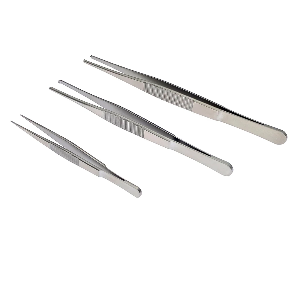 คีมหนีบเนื้อเยื่อ Tweezers1pc ฟันเลื่อยสแตนเลส