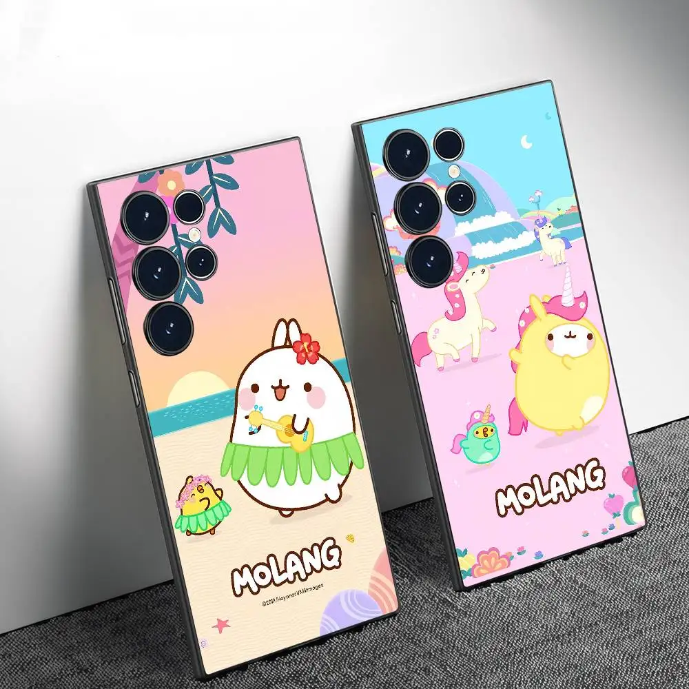 

Kawaii M-Molang Phone Case Phone Case For Samsung Galaxy S25 S24 S22 S23 Ultra S21 S20 Plus Frosted Full Soft Case