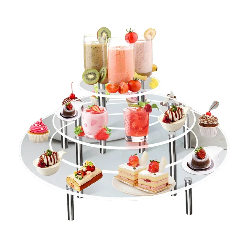 1pc Acrylic Cupcake Stand Cakes Display Stand Multi-layer Design Acrylic Material Suitable For Wedding Birthday Party//