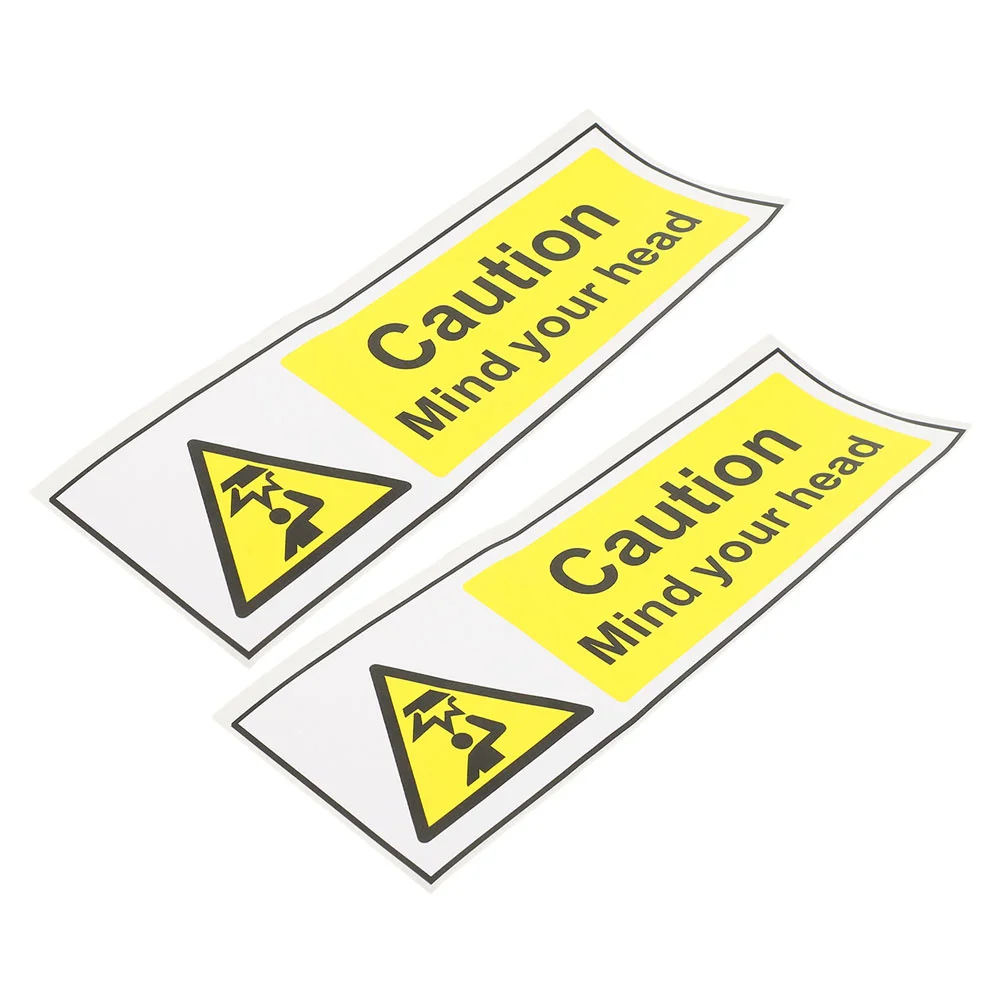 2 Pcs Signage Warning Label Wall Sticker Decor Watch Your Head Low Ceiling Signs Decal Self Adhesive Stickers