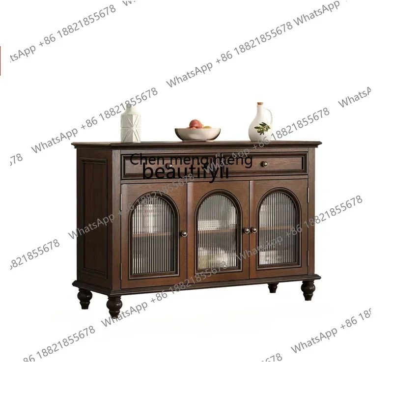 D178 Y American Solid Wood Sideboard Locker Cupboard Tea Cabinet Wine Cabinet Kitchen Ash Cabinet Storage Furniture
