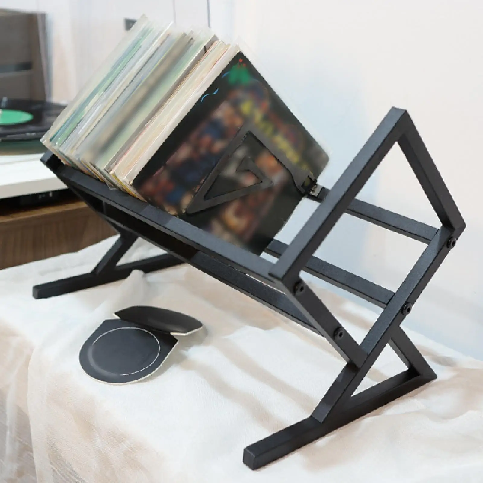 Display Stand Storage Rack Countertop Newspaper Bedroom Vinyl Record Holder