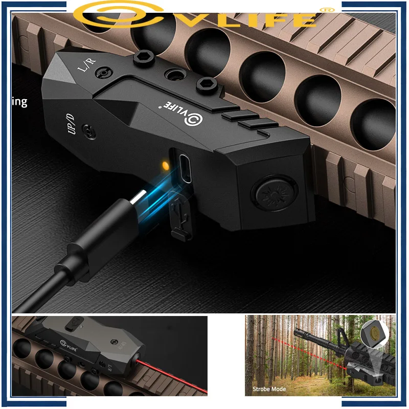 

CVLIFE Shooting Red Laser Sight Picatinny Rail Low Profile Mini Rifle Laser Sight with Strobe Mode Rechargeable Hunting Accessor