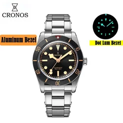 Cronos Luxury Men's Watches 37mm Diver BB54 Vintage Automatic Matt/ Aluminum Bezel Female End Links Sapphire 20 Bar L6024