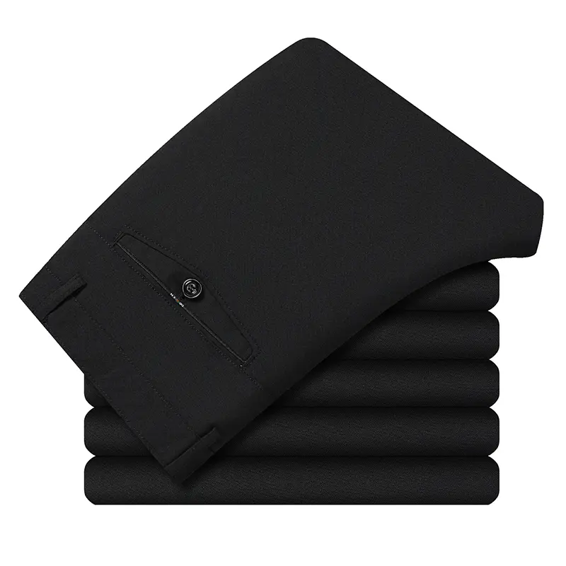 2026 Mens Trousers Dress Straight Pants Spring Summer Male Work Suit Pants Husband Father Black Grey Formal Pants - Image 3