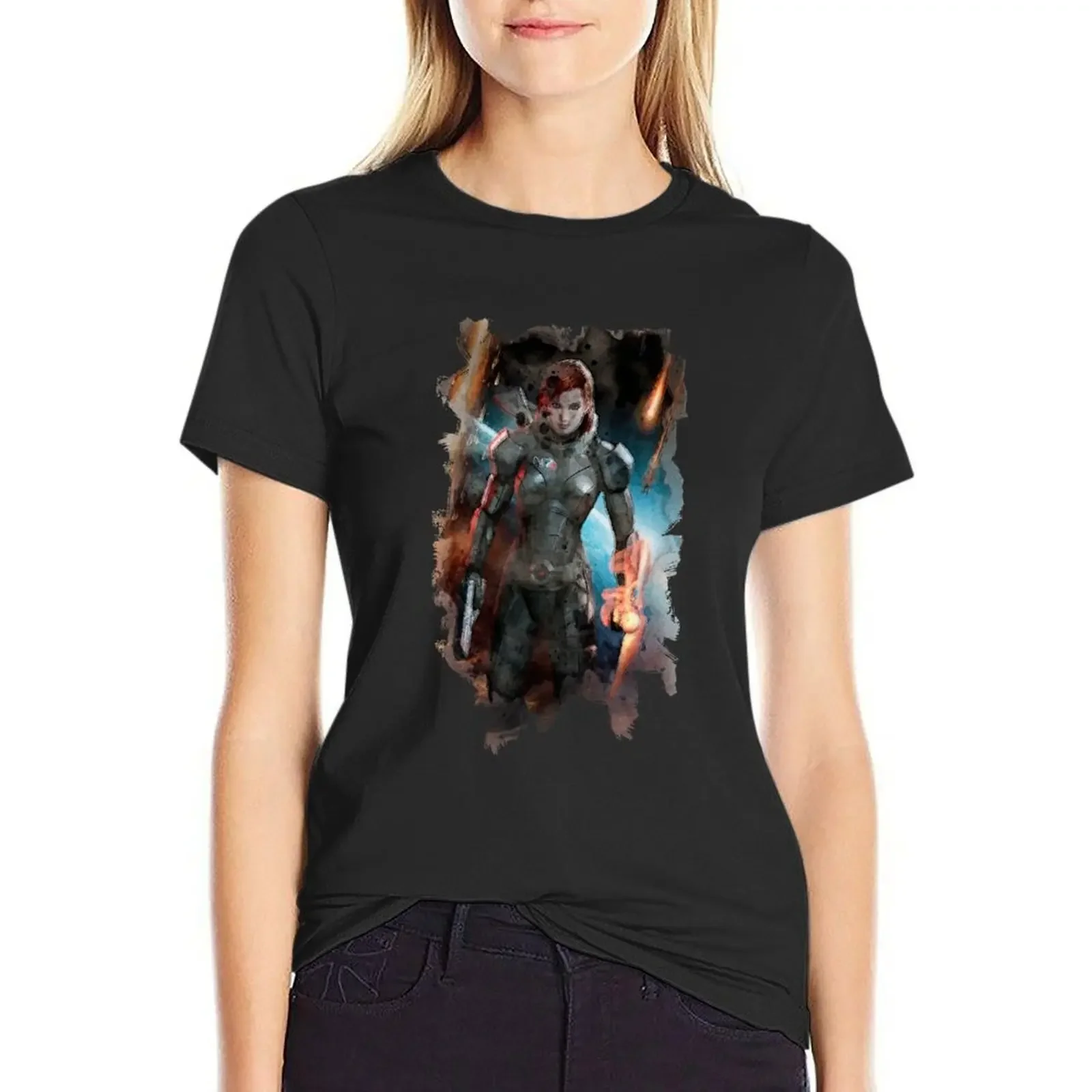 

Commander Shepard - Femshep T-Shirt summer tops funny cute tops cat shirts for Women