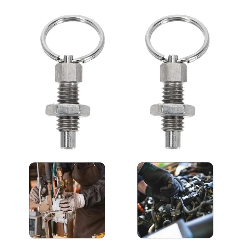 4 Pcs Stainless Steel Locking Pin Hand Retractable Spring Plunger with Pull Ring