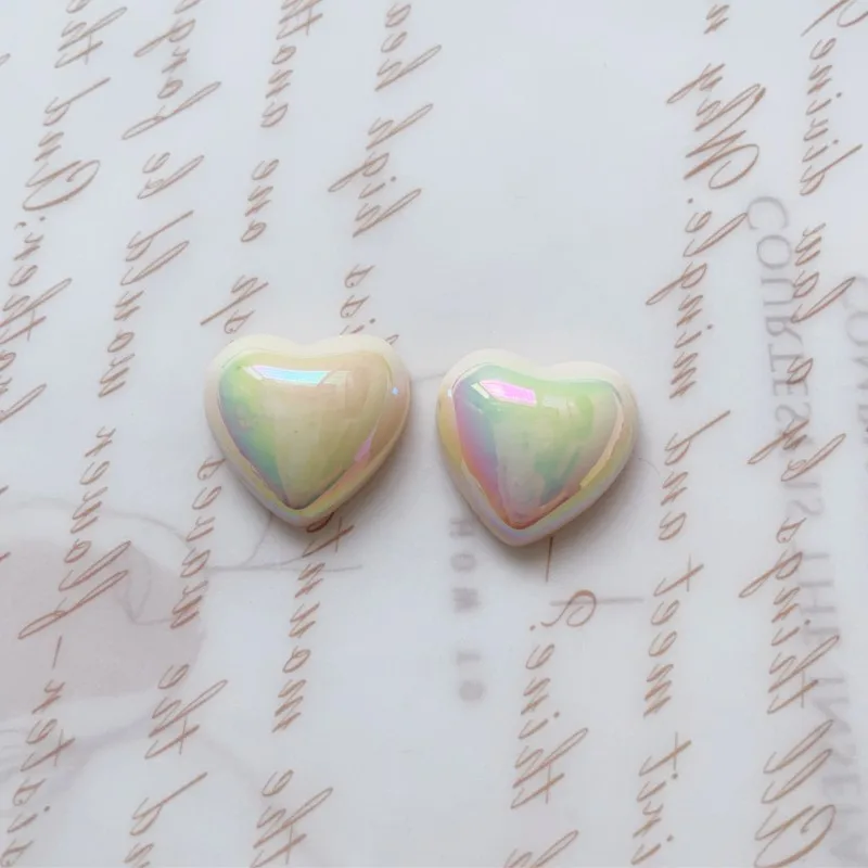 WFFNNKC 10-20Pcs AB Color Love Heart Resin Patch Fashion Jewelry Making Accessories DIY Phone Cases Flatback Decal Wedding Decor