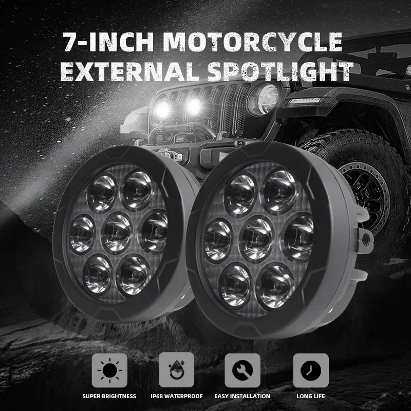 4.5 inch Dual Color LED Spotlight 80W Offroad LED Driving Light Motorcycle LED Headlight IP67 Waterproof Projector Lens