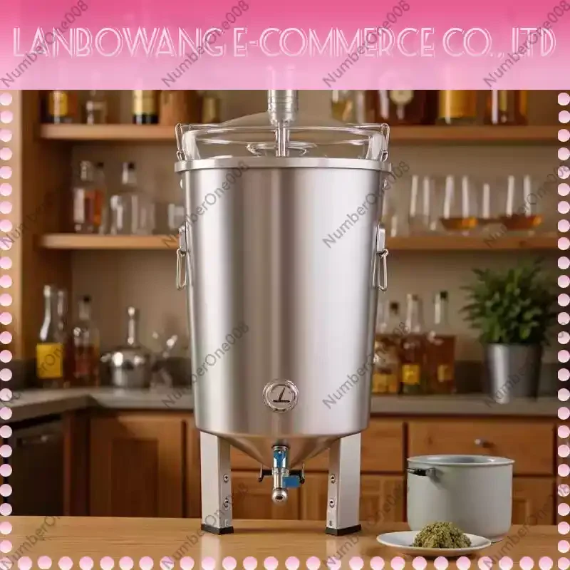 30L 304 Stainless Steel Conical Fermenter, Home Brewing Beer Fermentation Barrel with Tri-Clamp, Homebrew Equipment