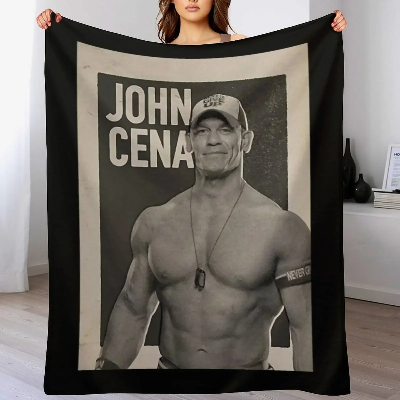 

John wrestler Cena Vintage Throw Blanket Softest Flannel Fabric Sleeping Bag anime Blankets
