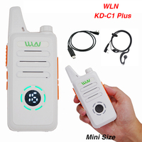 2pcs WLN KD-C1 Plus Mini Handheld Transceiver KD C1 Two Way Radio Ham Communicator Radio Station 16 Channel Mini Walkie Talkie