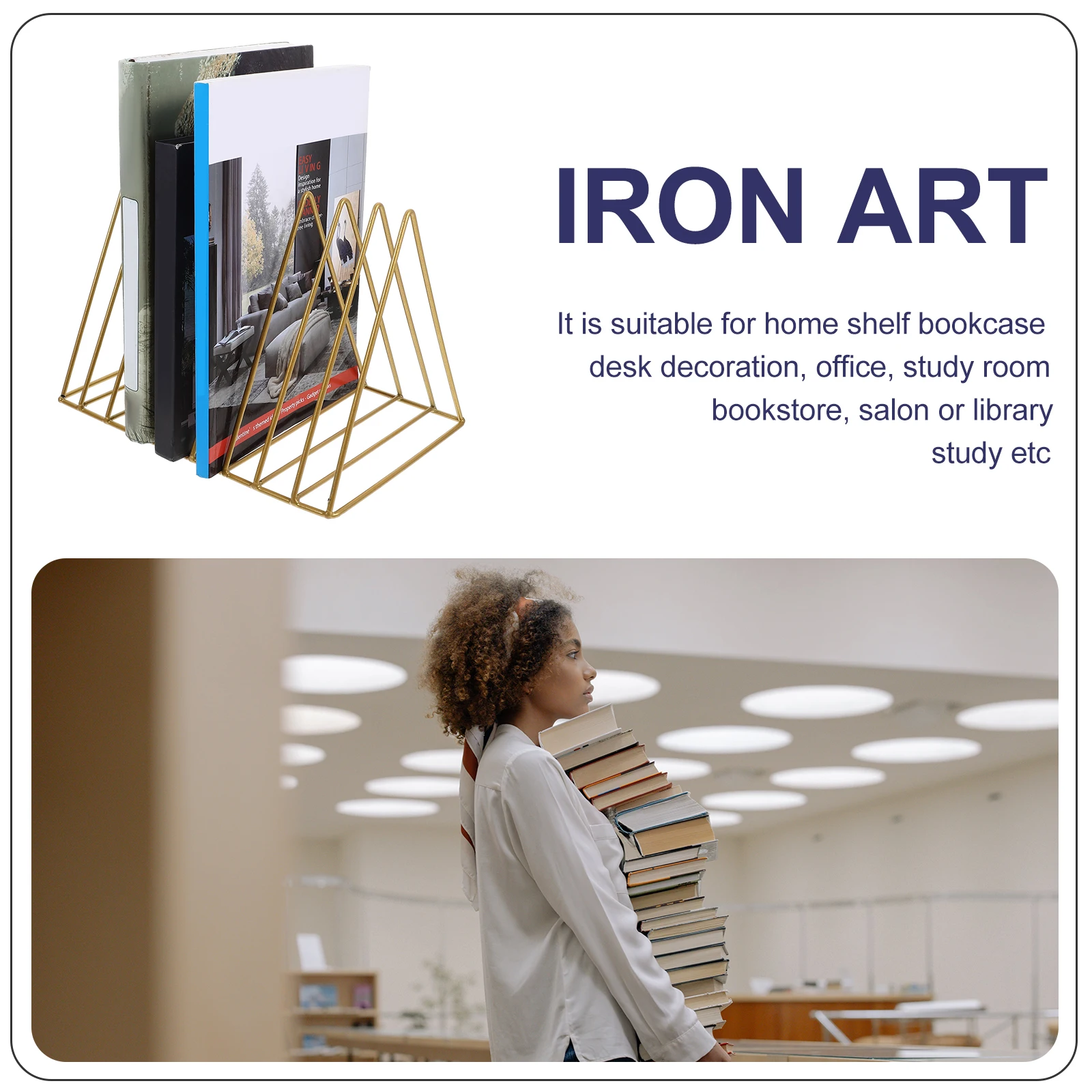 

Metal Reading Shelf Multifunctional Portable Large Book Display Stand Holder Compact Recipe Text Student