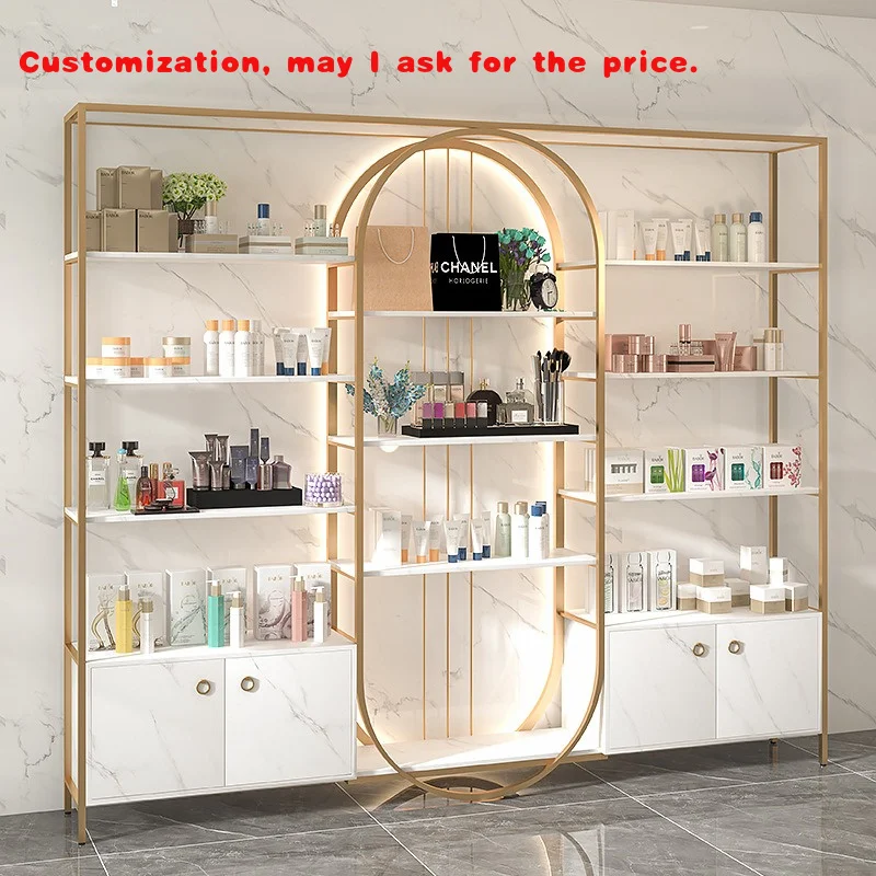 

custom.LED Light Beauty Salon Display Cabinet Cosmetics Shelf Nail & Skin Care Makeup Display Rack