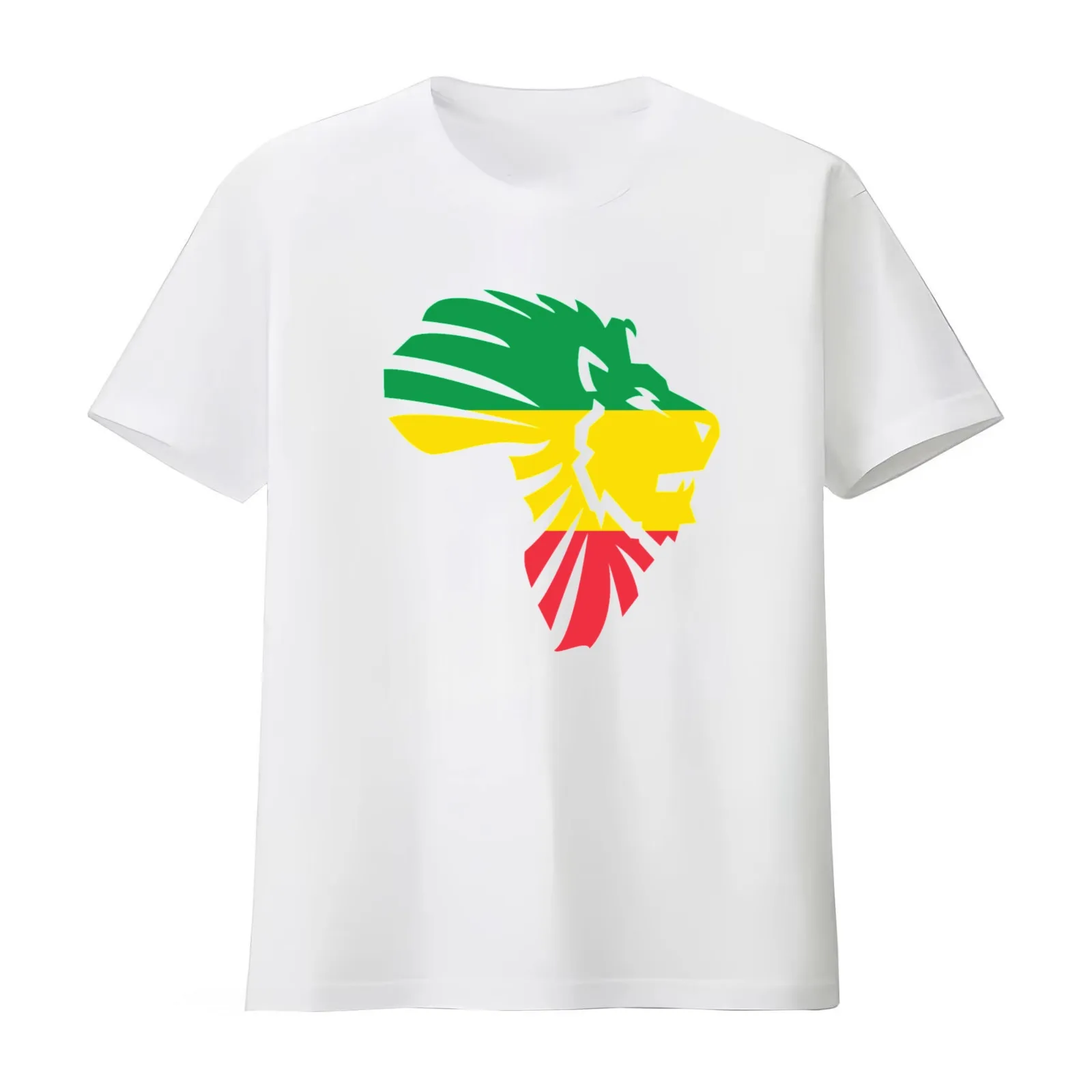 Lion Zion T-Shirt Summer Casual Cotton Tee Oversized Streetwear Tops Vintage Graphic Print Loose Fit Short Sleeve