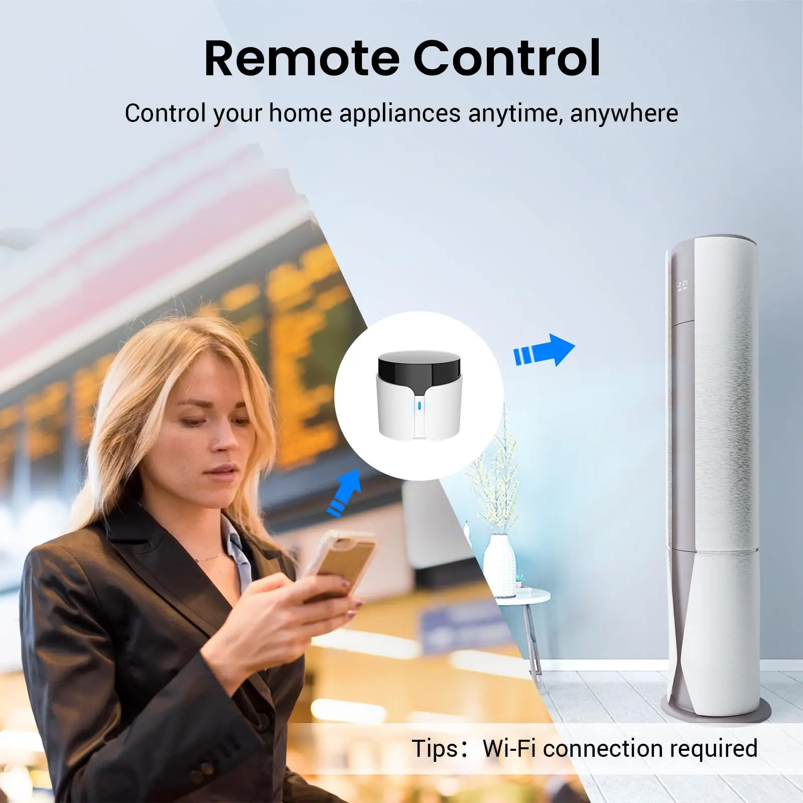 Broadlink RM5 Plus Universal-Infrarot-Fernbedienung, WiFi, Smart Home-Fernbedienung für TV, AC-Fans, Sprachsteuerung, unterstützt Alexa Google Assistant