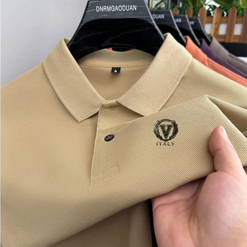 العلامة التجارية الفاخرة قميص بولو رجالي التلبيب إلكتروني طباعة قصيرة الأكمام 100 القطن تي شيرت الصيف جديد كلاسيكي موضة الاتجاه ملابس للرجال #4