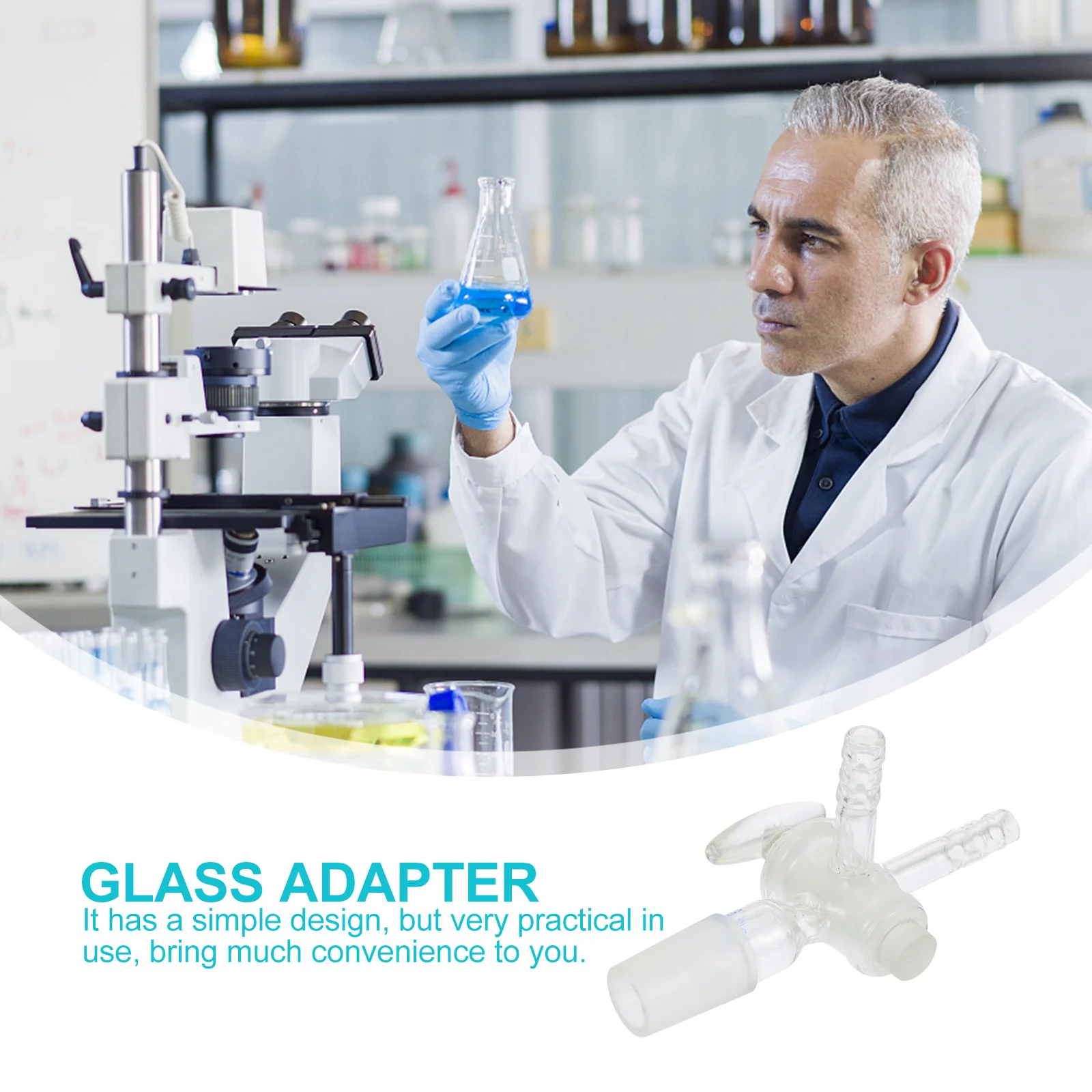 

1Pcs High-Quality Glass T-Piston Connector Three-Way Double Tube Vacuum Piston Laboratory Supplies T-Piston Connector
