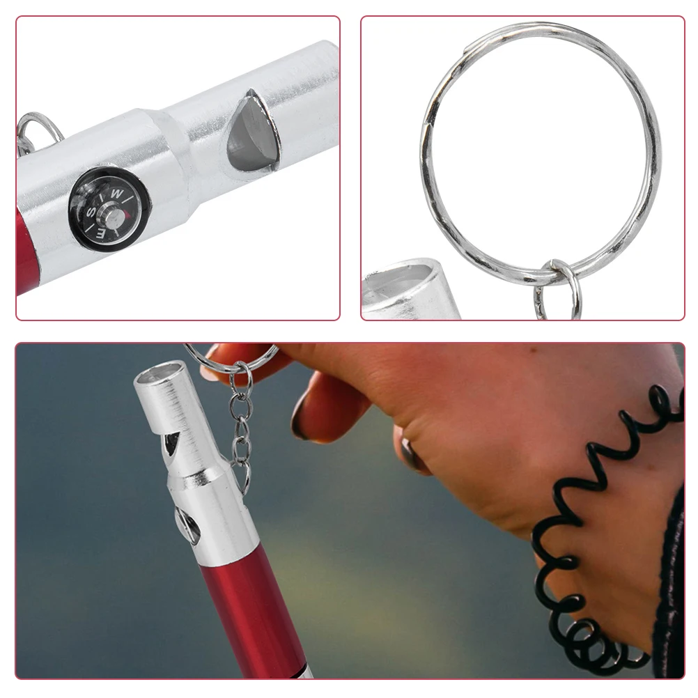 Silbato de supervivencia multifuncional con brújula incorporada y luz LED para equipos de preparación de emergencias para aventuras al aire libre
