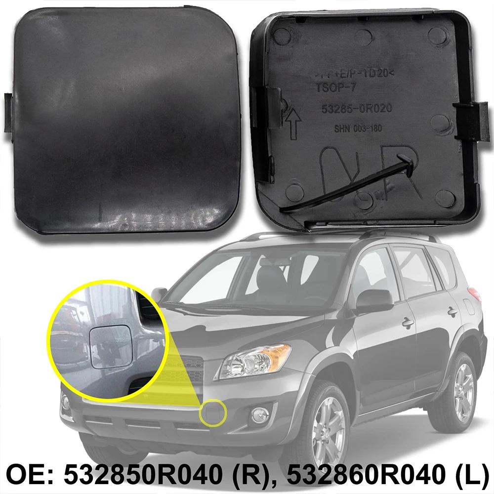 1pc Front Bumper Tow Hook Cover Cap Left or Right Side For Toyota RAV4 2009 2010 2011 2012 Trailer Cover 53286-0R020 53285-0R020