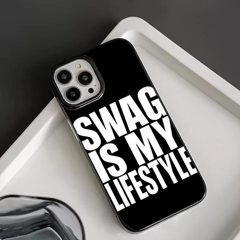 Чехол для телефона с простым текстовым дизайном «Swag is My Lifestyle» для iPhone 17 AIR 16 15 14 13 12 11 PRO MAX X XR XS 7 8 PLUS