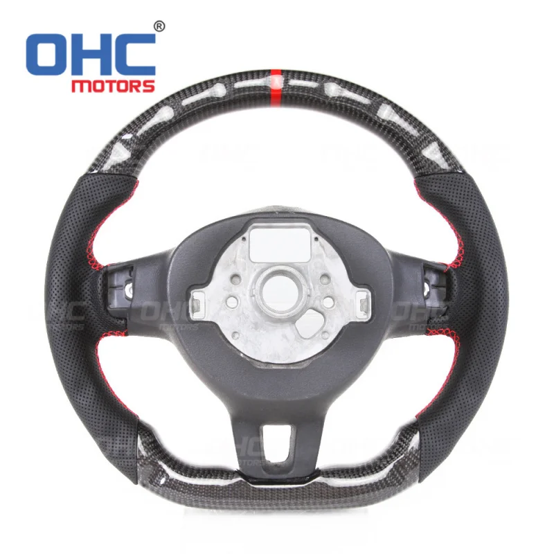 For 6th generation GTI Scirocco modified Nappa leather carbon fiber steering wheel,