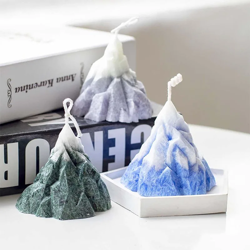 DIY 3D vela de iceberg volcánica que hace molde de silicona aromaterapia resina epoxi yeso hecho a mano pastel helado herramienta para hornear