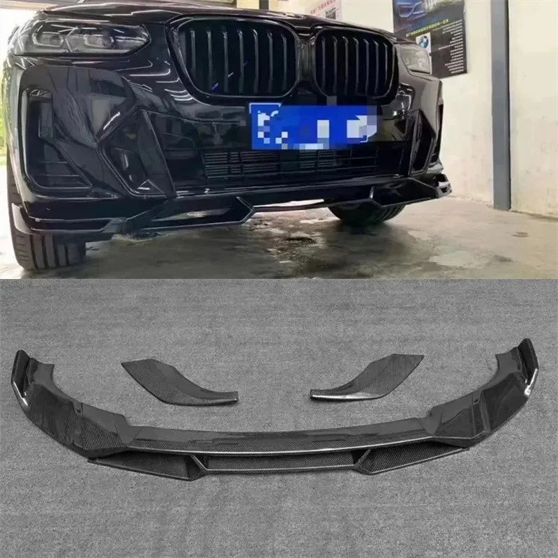 

For BMW X3 X4 IX3 X4M 40I 2022 ReaI Carbon Fiber Front Lip Front Bumper Lower Lip Under Spoiler Splitter Body Kit