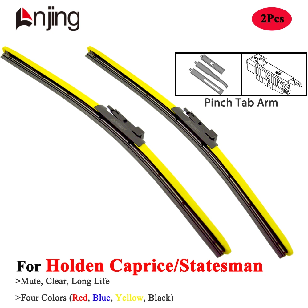 

LNJING Colorful Wiper Blades For Holden Caprice Statesman 1990 1995 2002 2005 2010 2013 2014 2016 Car Exterior Accessories Parts