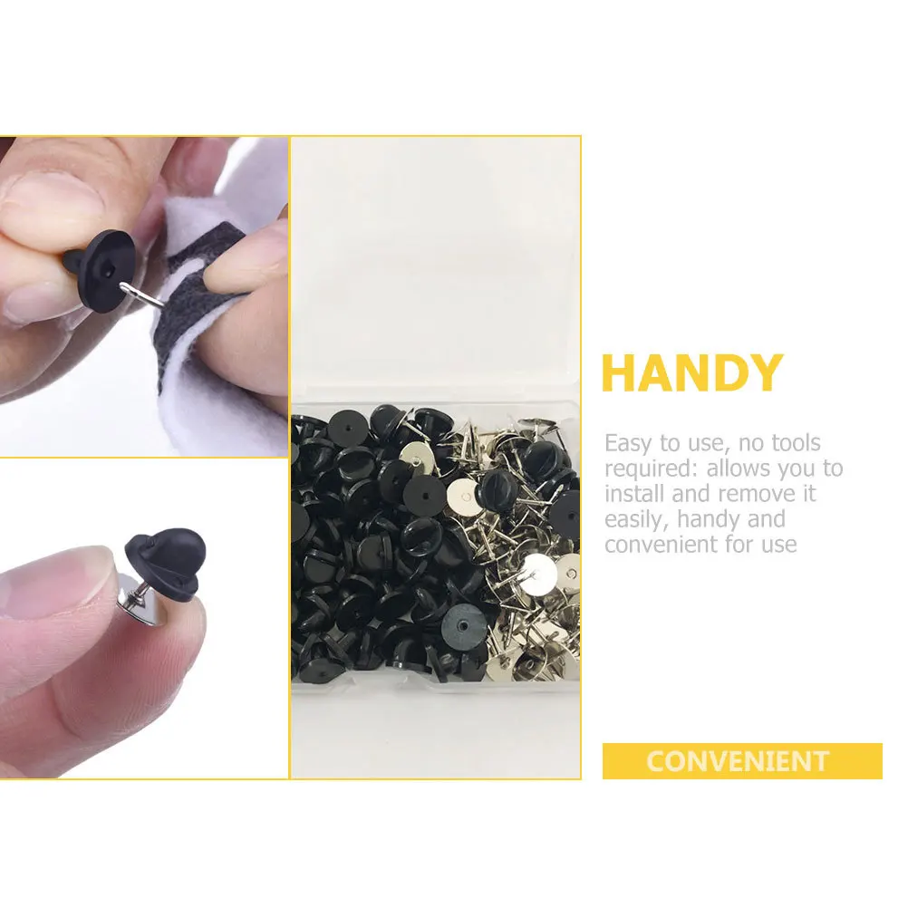 

100Sets Multi-Function Pin Keeper Flat Round Needles Practical for Badges Name Tags Jewelry Making Lapel Pin Backs