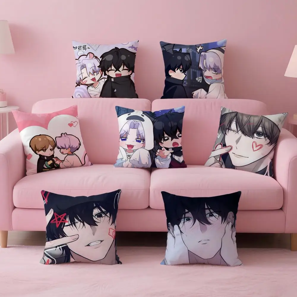 Romantic BL Japanese Anime V-Virtual Strangers Cushion Cover Pillow Case Soft Skin Friendly Fabric & Concealed Zipper