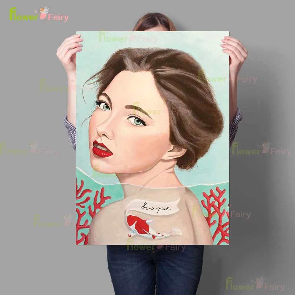 Modern Cartoon Illustration Girl Nordic Posters Wall Art Canvas Painting Home Decor Wall Pictures
