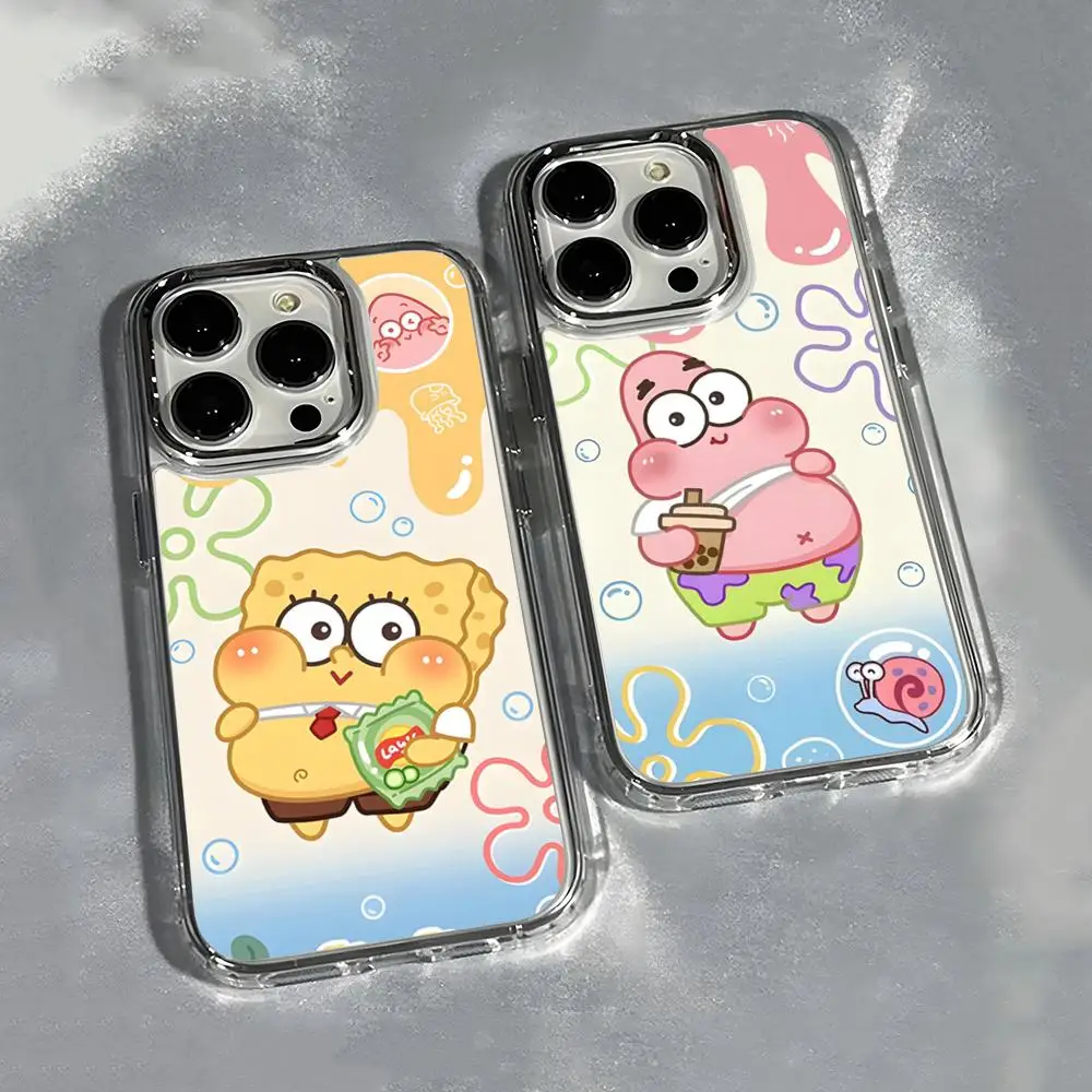 SpongeBob & Patrick Star Handyhülle für iPhone 17 Pro Max 14 16 Plus 13 15 Pro Max 12 Pro 11 Air Transparente Weiche Schutzhülle