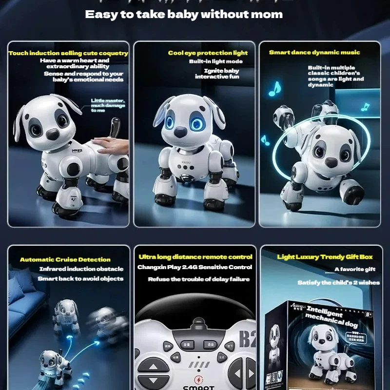 Latest Electric Intelligent Robot Dog Toy Remote Control Car For Children Gesture Dual Sensation Racing BoyGift robot dog robots