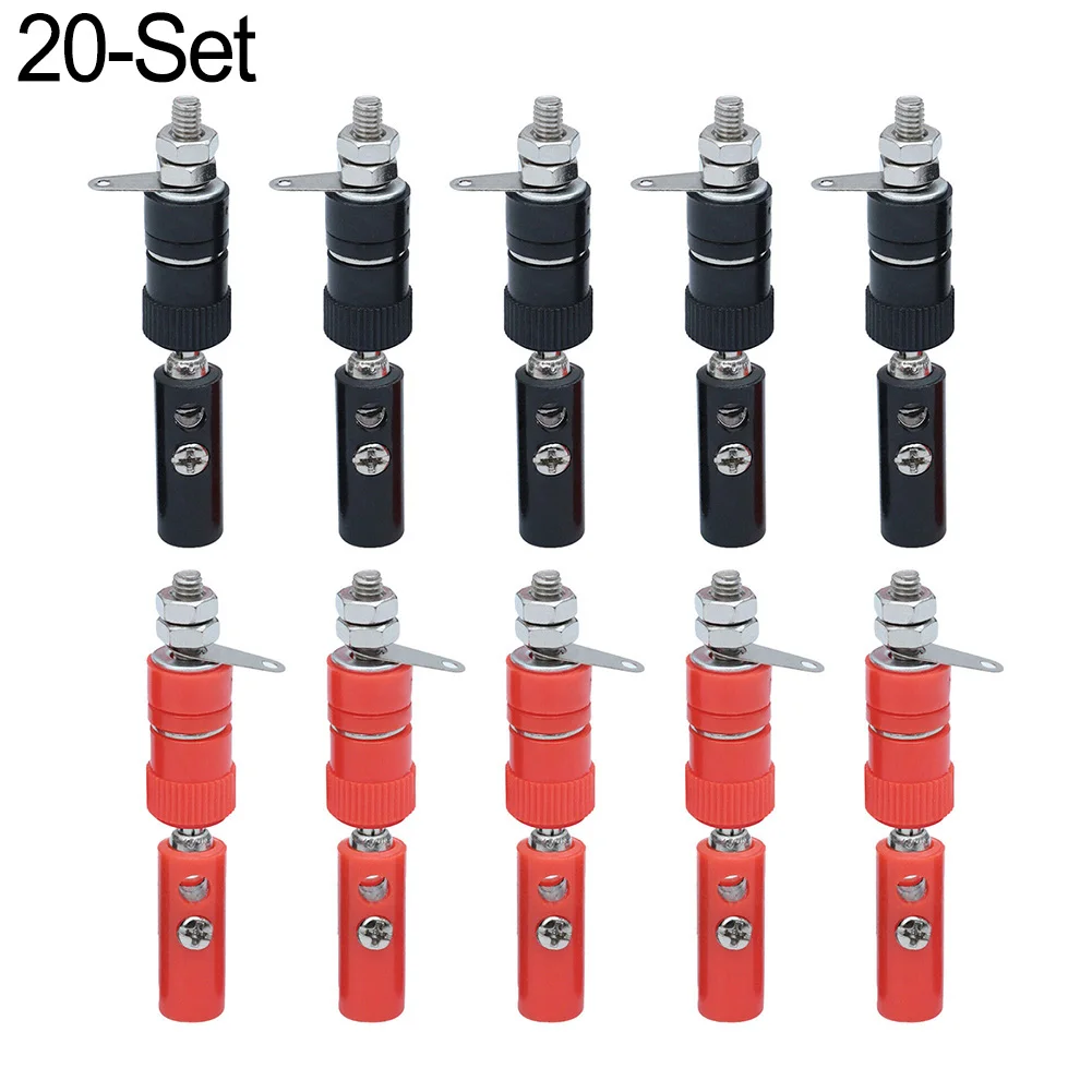 20Pair 4mm Banana Screw Connector And Socket Terminal Block Insulated Connector For Home Theater Speaker Wire Audio System
