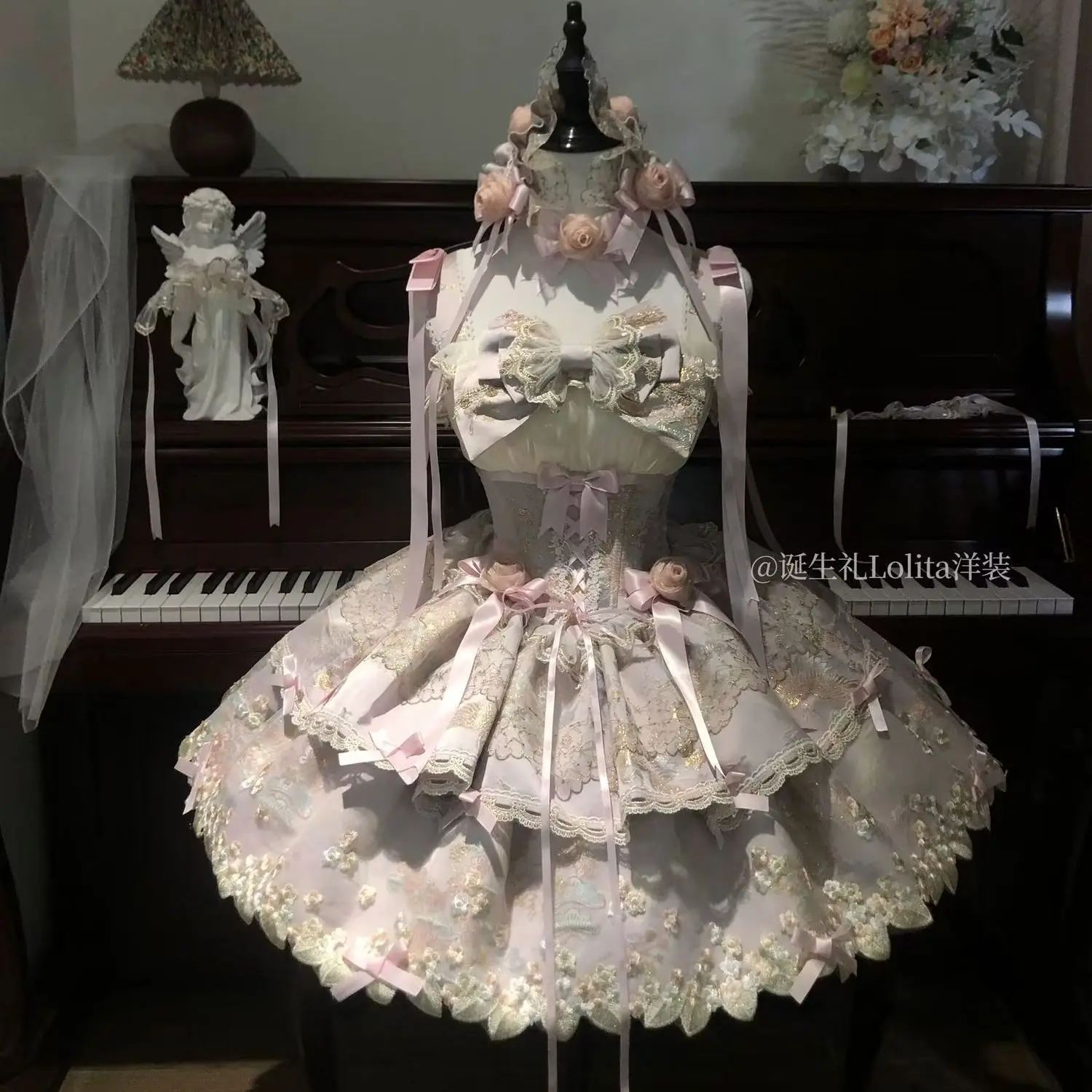 Vestido Lolita Original Japonés JSK, Vestido Dulce para Uso Diario, Estilo Soft Girl con Lazo, Lolita 2026 Nuevo