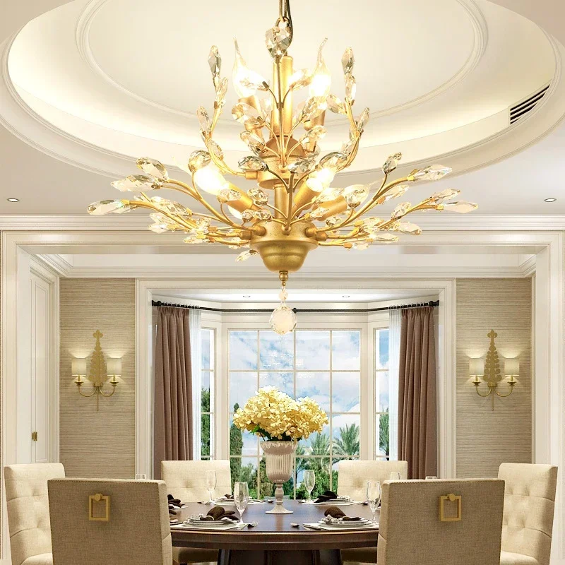 Crystal Pendant Lamp American Country Creativity Living Room Dining Room Bedroom Coffee Shop Clothing Store Chandelier