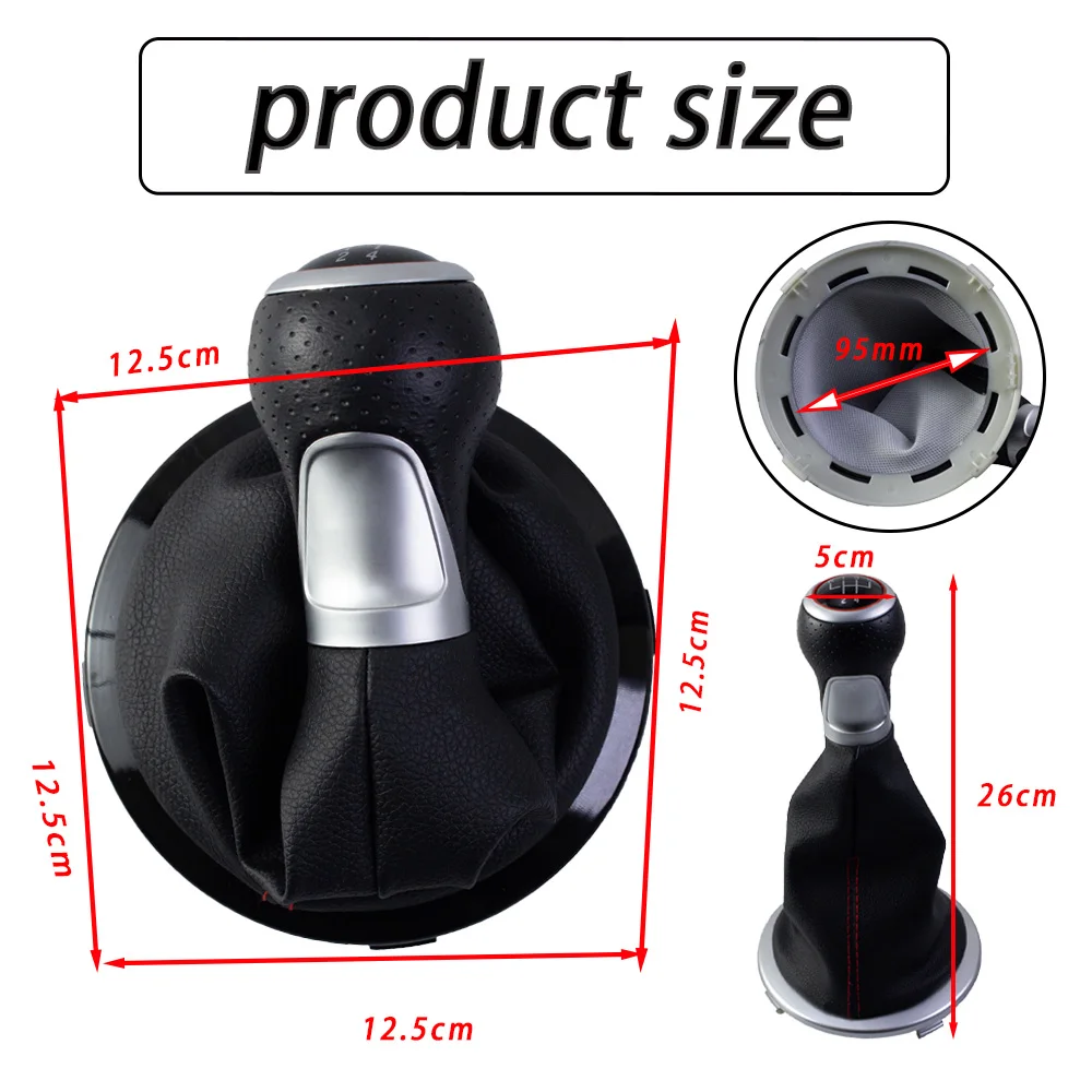 Penna per leva del pomello del cambio in pelle a 5 velocità per Volkswagen GOL G4 G5 Accessori per auto Ghetta Copri bagagliaio linea rossa