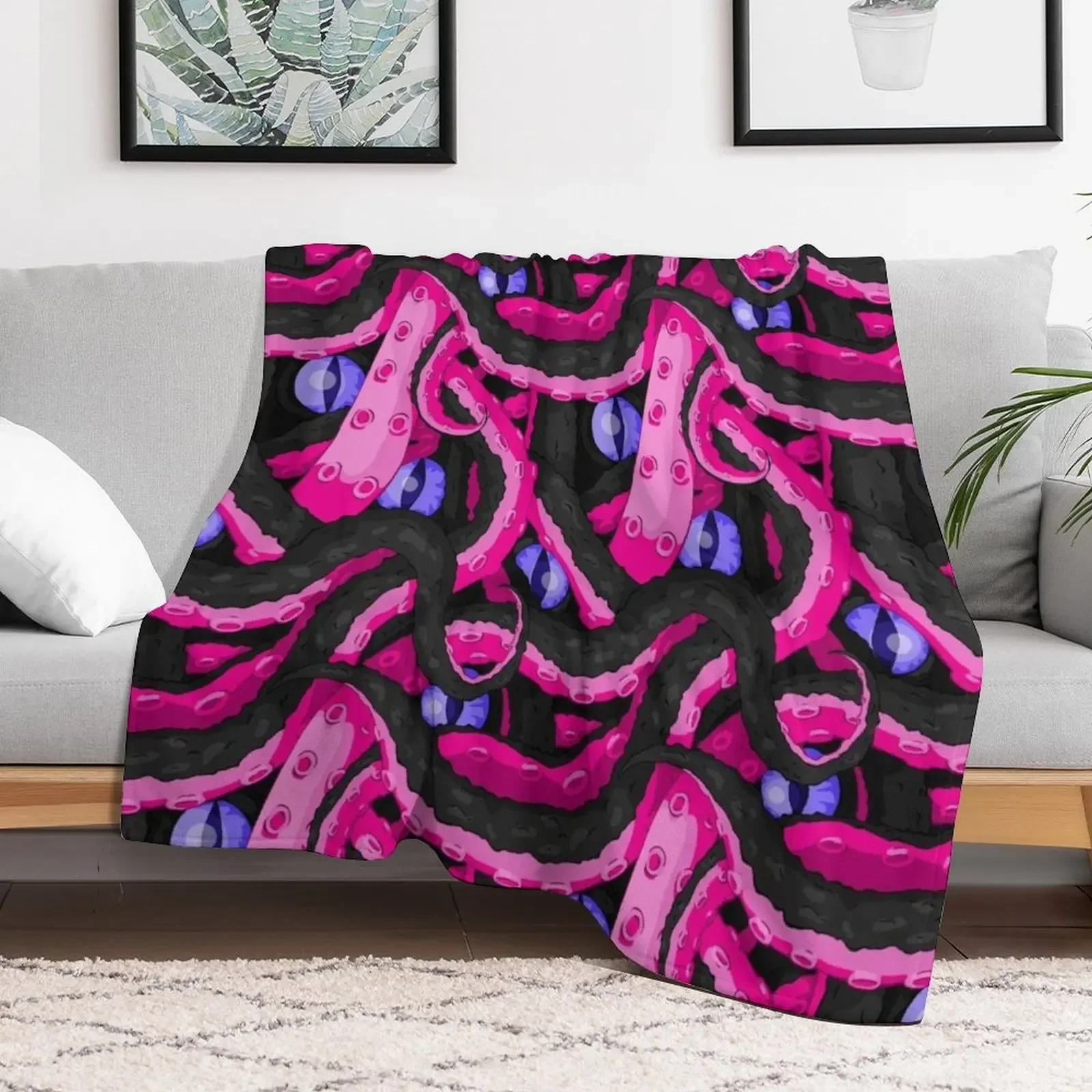 Succubus Tentacles Throw Blanket valentine gift ideas anime Decoratives Plush Blankets