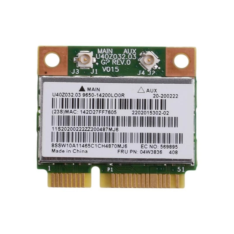 F68C BCM943142HM 용 듀얼 밴드 무선 네트워크 카드, 2.4G BT4.0 미니 PCI-E LAN 카드, 802.11b/g/n 지원