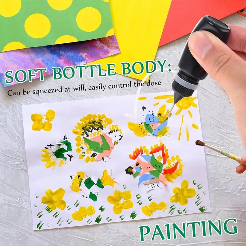 Flacone da spremere con colla a punta nera da 100 pezzi flacone applicatore con punta ad ago di precisione da 10 Ml Mini bottiglia di plastica a prova di luce