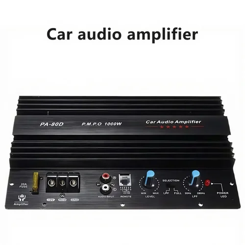Placa amplificadora de Audio para coche, 12V, Universal, MAX, 1000W, un solo canal, alta potencia, baja frecuencia, potente amplificador de Subwoofer