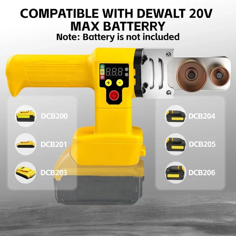 شاشة ديجيتال أدوات الذوبان الساخن 280 واط آلة لحام الأنابيب لبطارية ديوالت 20 فولت البلاستيك انبوب ماء لحام لأنابيب PE ، PPR ، PB